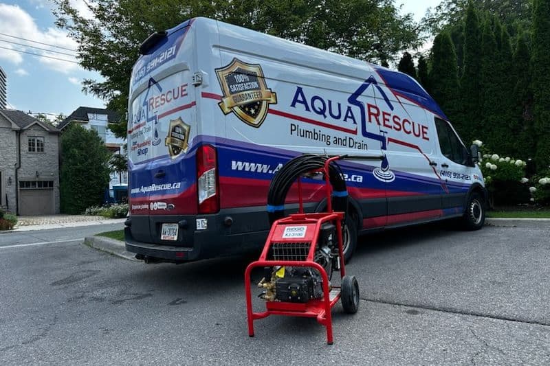 AquaRescue power-jet equipment used for drain cleaning