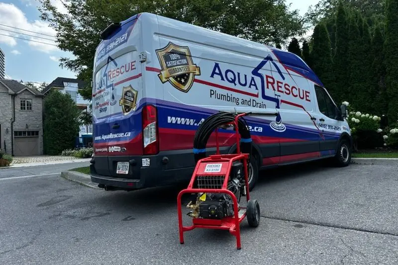 AquaRescue power-jet equipment used for drain cleaning
